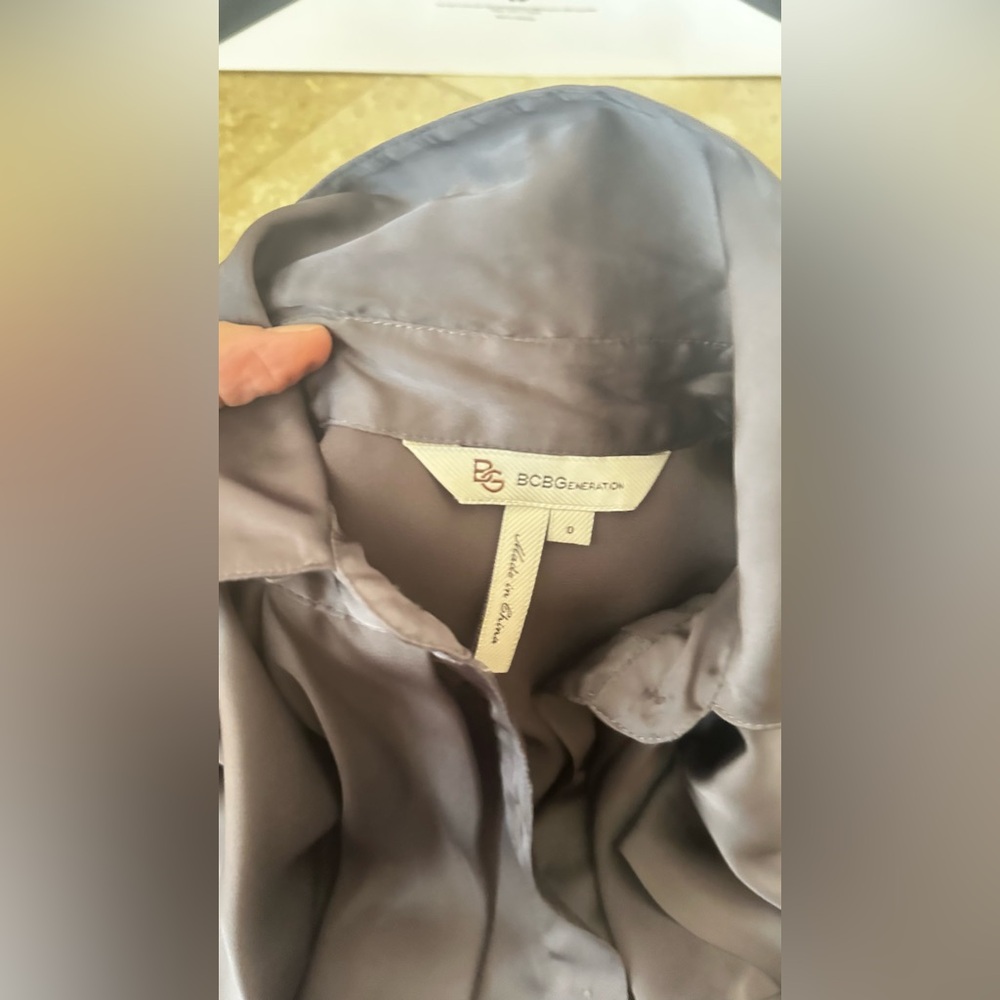 Bcbgeneration Silver Satin Blouse - image 3